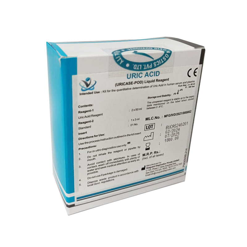 Vanguard Diagnostics Uric Acid Reagents kit – 4 x 25ml pack for serum uric acid testing in clinical chemistry labs